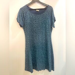 Short sleeve floral print knit dress